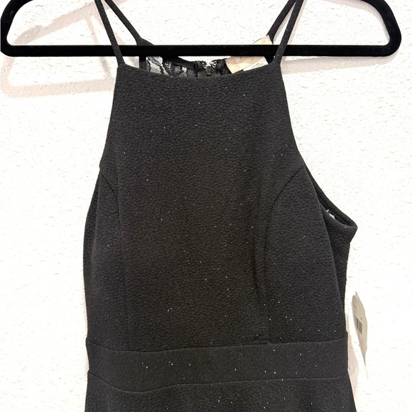 NEW Altar'd State Black Glitter halter Tiered fit and flare Dress M - Picture 7 of 13